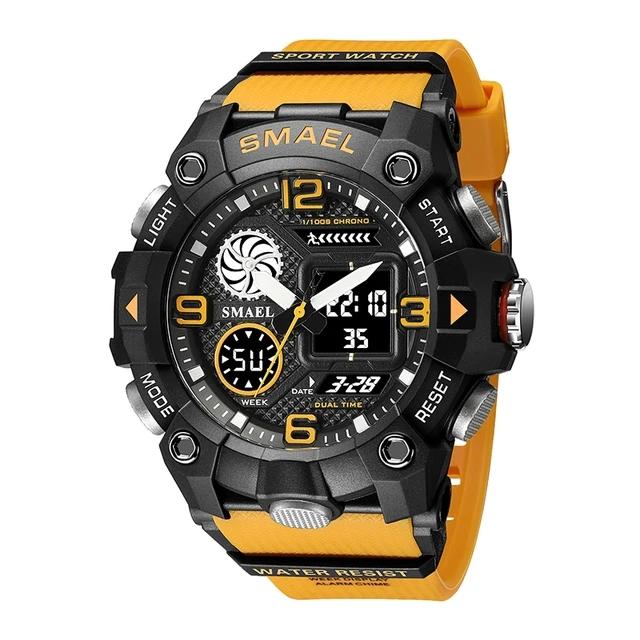 Smael 8055 Hot Sale Fashion Digital LED Quartz Analog Dual Display Watch Outdoor Sports Waterproof Alarm Clock Electronic Watch