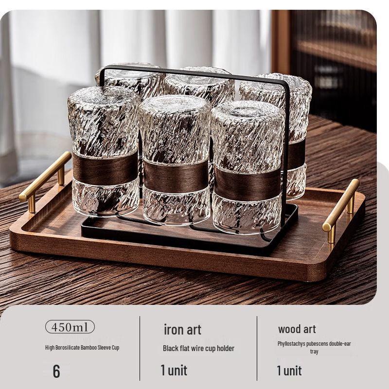 Jiakangming Embossed Heat-Resistant Glass Cup Set