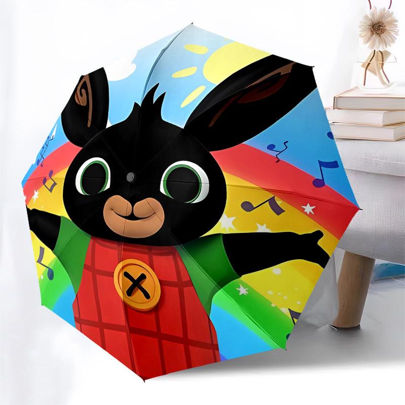 Rainbow Bunny Automatic Opening and Closing, 8 rib Structure Portable Umbrella, Suitable for Men and Women in All Seasons Perfect Gift for
