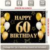 Two-dimensional Flat Banner 1 Piece - 60th Birthday Golden Black Theme Party Banner. Suitable for Party Decoration.