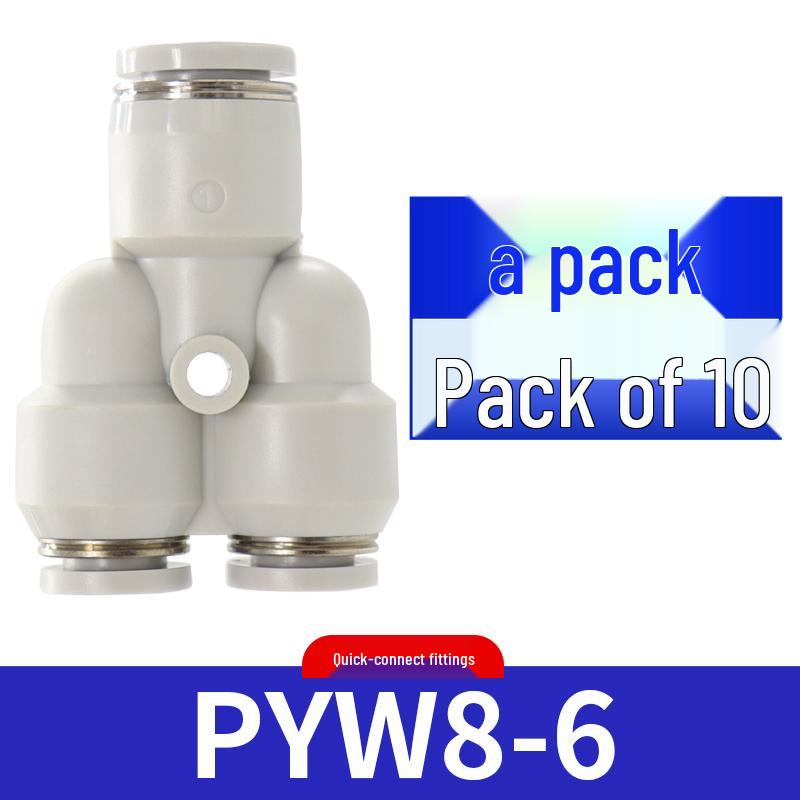 Pneumatic Reducing Y-Type Tee Quick-Connect Air Hose Connector PYW6-4/8-6/10-8
