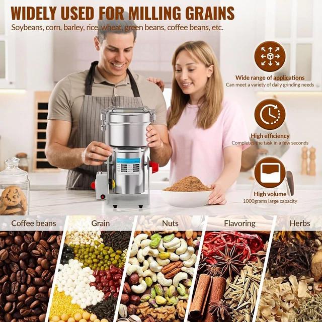 800g/2000g/2500g Electric Grain Grinder Mill, Stainless Steel Spice Herb Mill Dry Food Grinder for Coffee Nut Cereal Corn Seeds