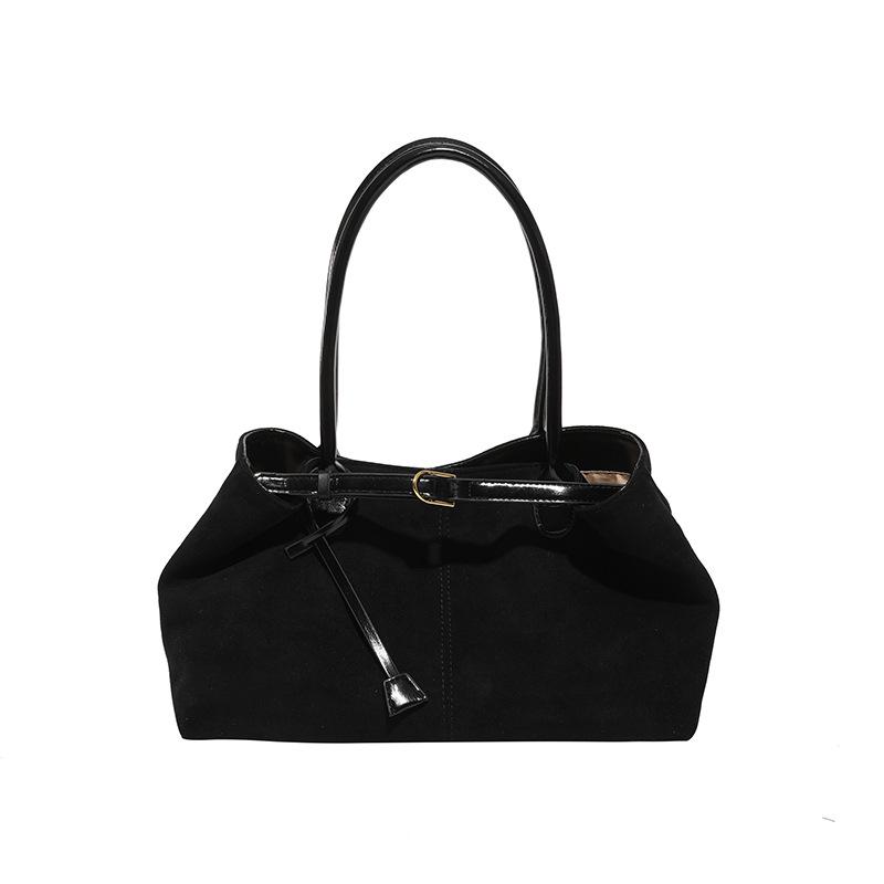 Duchess Retro 2025 Autumn Suede Underarm Tote – Large Capacity Women's Commuter Handbag