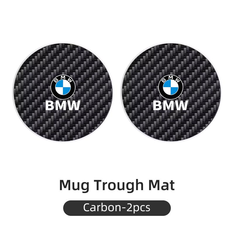 

2025 Hot Car Carbon Leathe Coasters Pads Centre Console Cup Non-Slip Mats For BMW E30 E34 E36 E39 E46 E52 E53 E60 E61 E62 E70 E