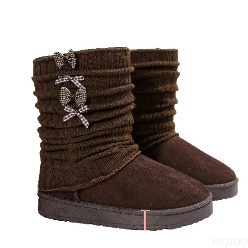 Winter new thick soled thickened snow boots women large size warm comfortable midsole simple comfortable women's cotton shoes