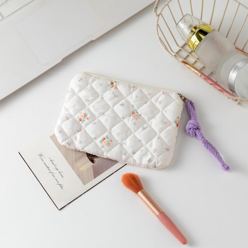Cute Bow Cosmetic Bag Zipper Women's Cosmetic Bag Small Lipstick Storage Makeup Case Travelling Card Bags for Ladies Case