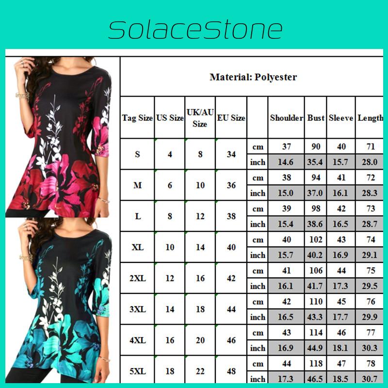 Plus Size Womens Asymmetric Floral Printed Short Sleeve Tunic Blouse For Summer Comfort