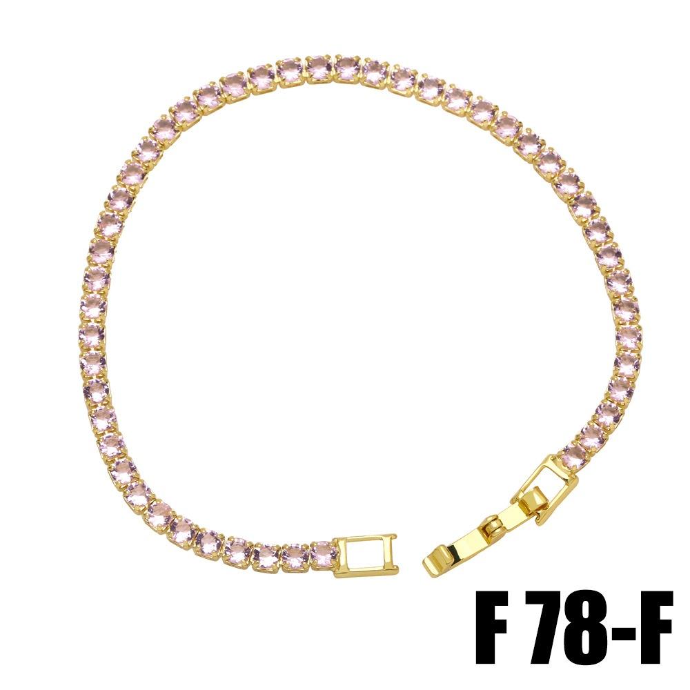 Charm Female Pink Blue Red Green Rainbow Blue Zircon Stone Round Bracelet Gold Color Wedding Jewelry For Women