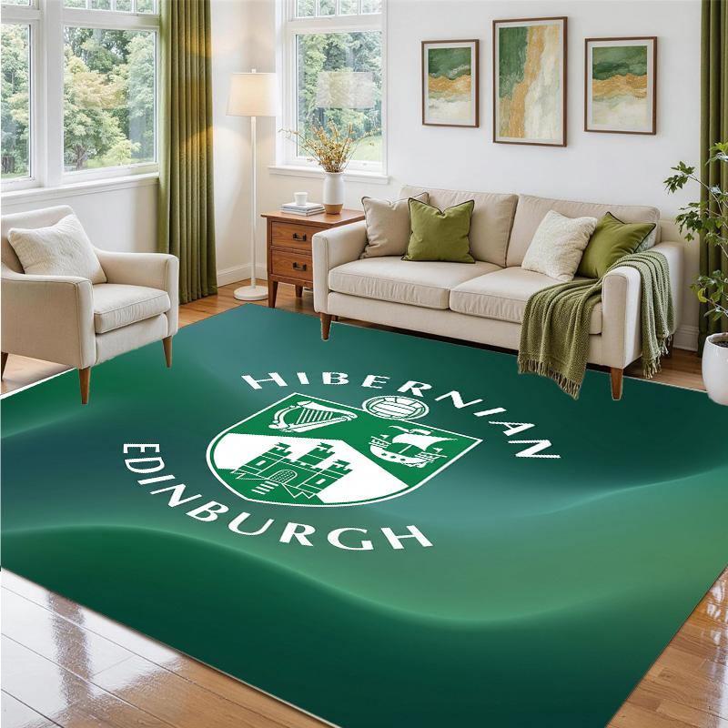 Hibernian FC Design Crystal Velvet Rug Soft Decorative Mat for Bedroom Entrance