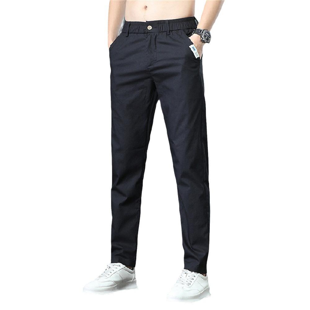 Letní tenké business kalhoty rychleschnoucí ležérní módní trend slim-fit mládež rovné nohavice ledové kalhoty