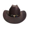 Western Cowboy Hat Men And Women Ethnic Style Jazz Hat Cow Head Belt Accessories Top Hat