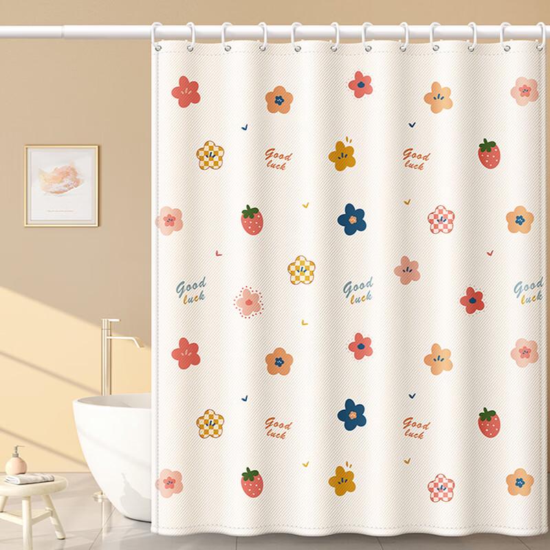 Yipan Lucky Flower Waterproof Shower Curtain Set