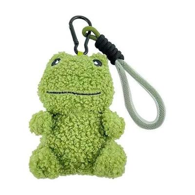 [Amily] Frog Plush Keychain with Sound, Fluffy, Cute, Crying, Bag Charm, Strap, Present, Green Mascot