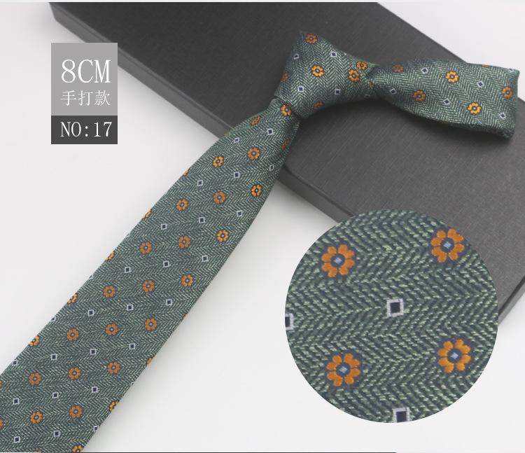 Men'S Business Gentleman'S Suit Wedding Meeting Pattern Host High-End Jacquard Green 8Cm Hand Tie