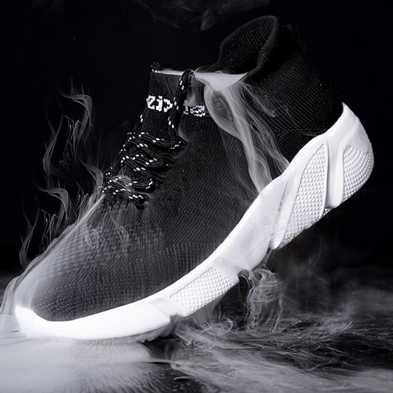 Atmungsaktive Mesh Freizeitsneaker Leichte Damen Socken Schuhe Herren Gestrickte Lauf Sportschuhe Elastische Walking Schuhe