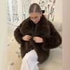 Women Short Coats Faux Fur Jackets Turn Down Collar Coat Work Outerwear Thick Warm Y2k Streetwear Jacket Elegant Autumn Winter