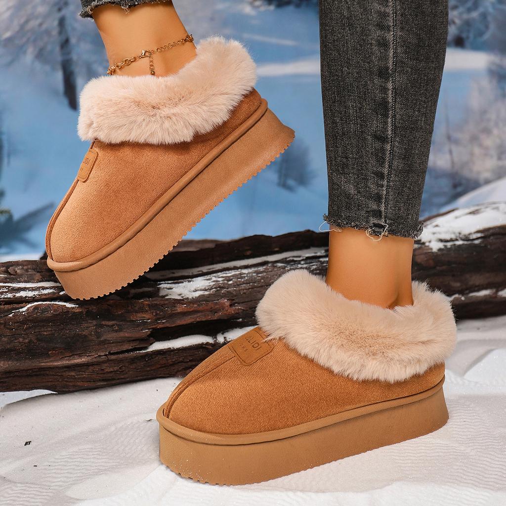Large Size Winter New Snow Boots Women's Cotton Boots Casual Velvet Thermal Cotton Shoes Women