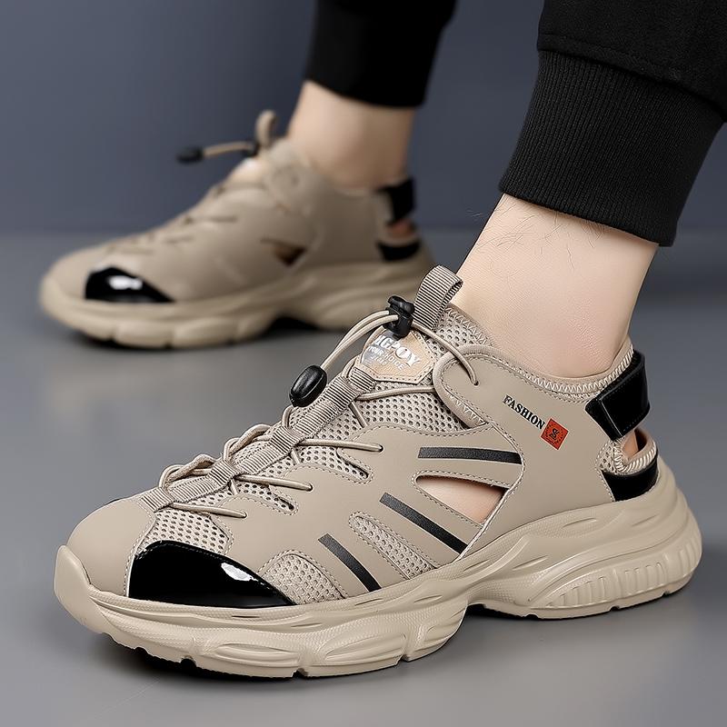 Fashion Fashion Outdoor Walking Summer Flats Soft Leather Sandals Quick Dry Wading Aqua Shoes Man Slippers New Hollowed-out Mens Sandals