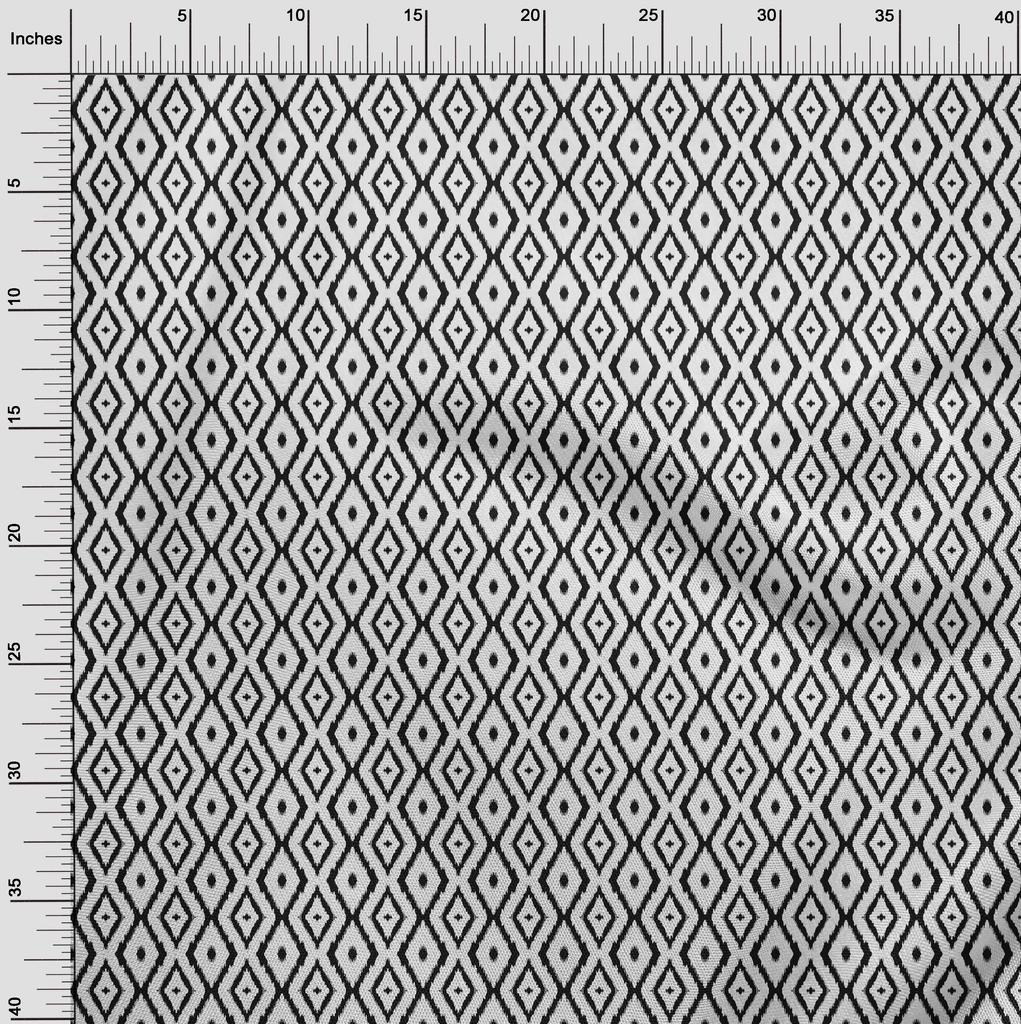 oneOone Cotton Poplin Black Fabric Ikat Sewing Craft Projects Fabric Prints By Yard 42 Inch