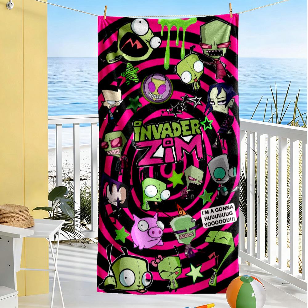 Zombie Invasion Pattern Beach Towel Quick-Dry Soft Microfiber Comfortable Lightweight