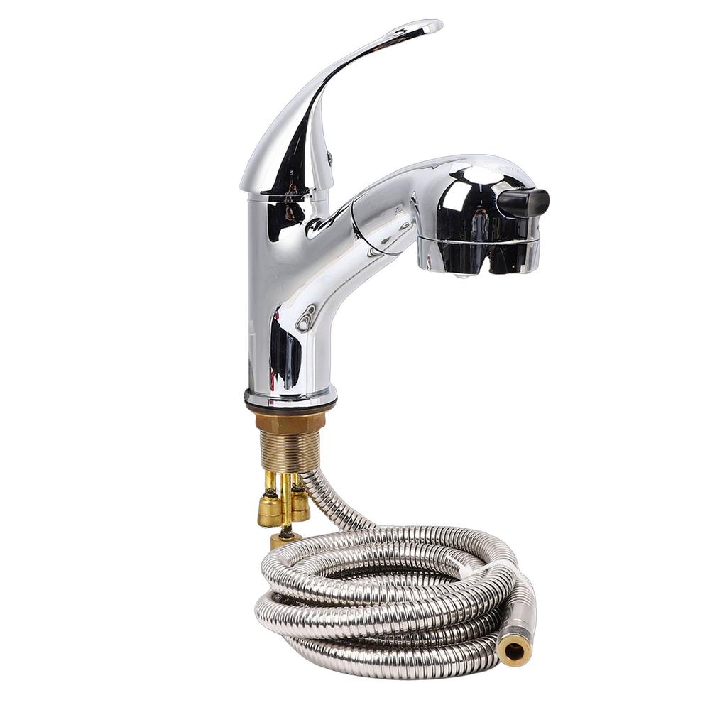 Faucet with Pull Out Sprayer Stainless Steel Ceramic Valve Cartridge Pull Out Kitchen Faucet for RVs Trailers Yachts