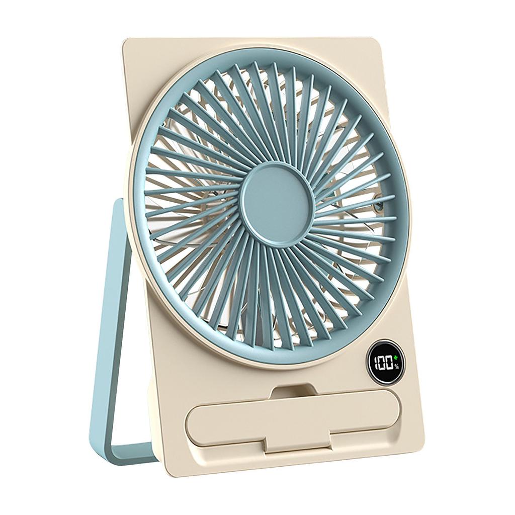 Ultra Thin Rechargeable Fan, Silent Desk Fan With Mobile Phone Holder, 180° Tilt Folding, Can Be Hung And Stood, Suitable For Home Desktop