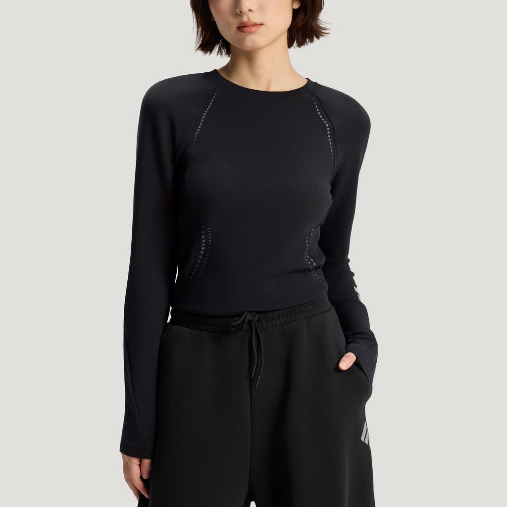 Adidas FOS Solid Color Slim Fit Crew Neck Long Sleeve T-Shirt Women Tops KV4860