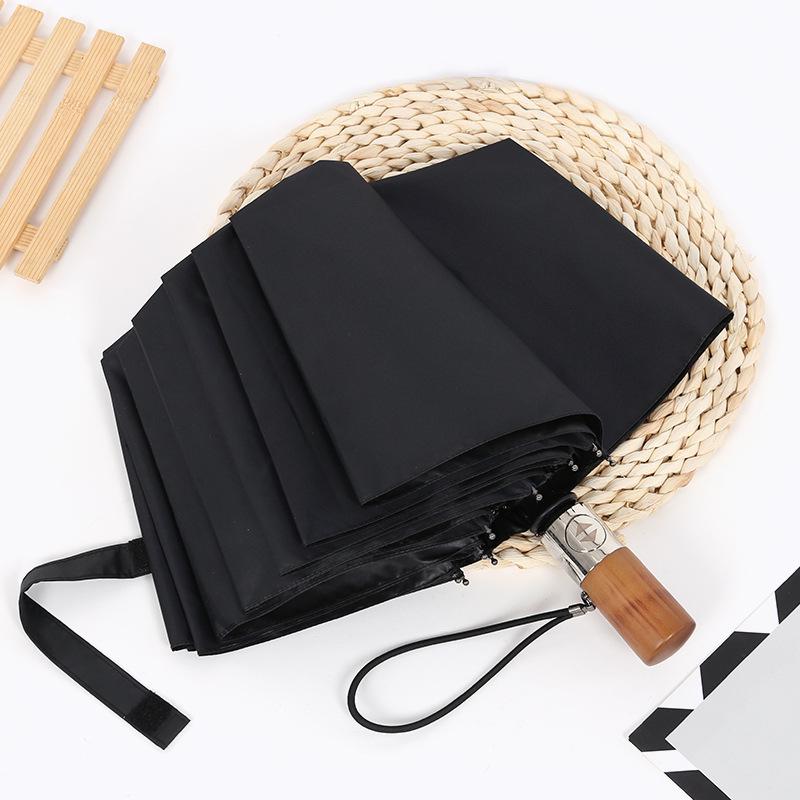 Neuer 10k Vinyl Automatischer Falt-Geschäftsschirm Metall Holzgriff Dreifach-Sonnenschirm, Vinyl-Sonnenschutz und Sonnenschutz