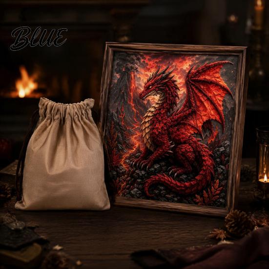 DIY Manual Skill Craft Fantasy Art Kit Fabric Poke Kits Dragon Mythic 3D Theme Room