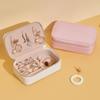 Compact Leather Travel Jewelry Organizer - Portable Mini Storage Box