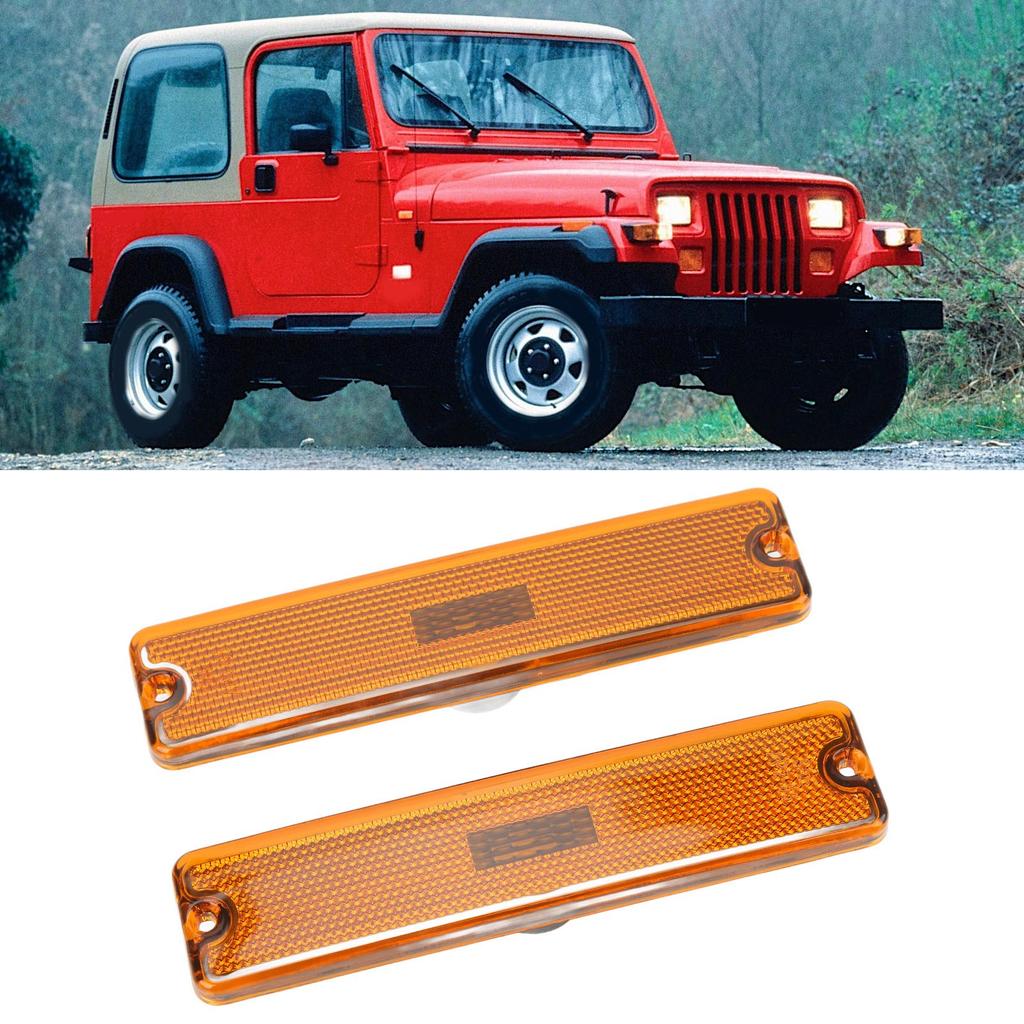 Pair Car Side Marker Light Shade 56001424 Strong Light   Replacement for   YJ 1987‑1995