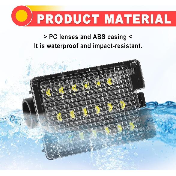 2PCS 6500K Cool White LED License Plate Lights Assembly Clear Lens Tag Lamps Direct Fit Rear Mounting Replacement for 2014-2022 Dodge Durango