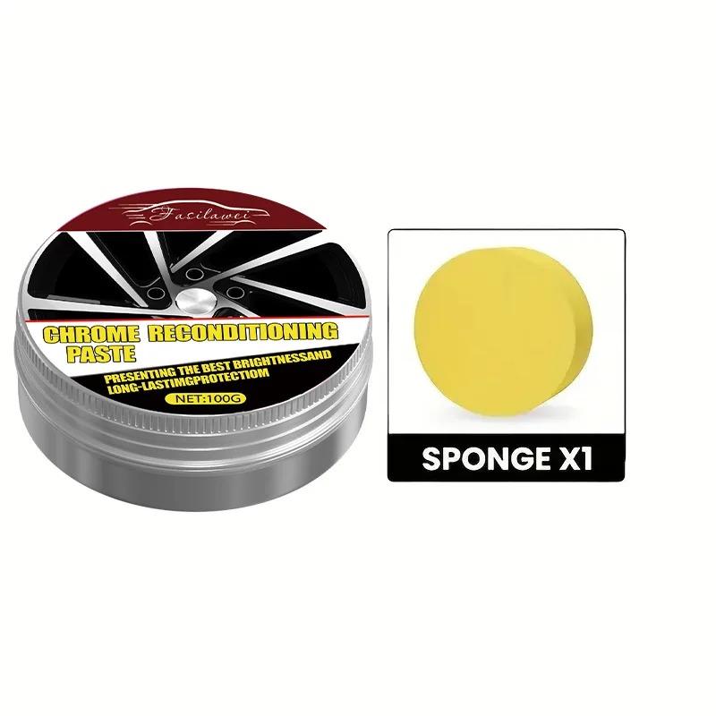 

Chrome Shine Restorer for Car Windows & Metal Surfaces - Rust Remover and Polishing Paste, Removes Stains & Oxidation, Restores