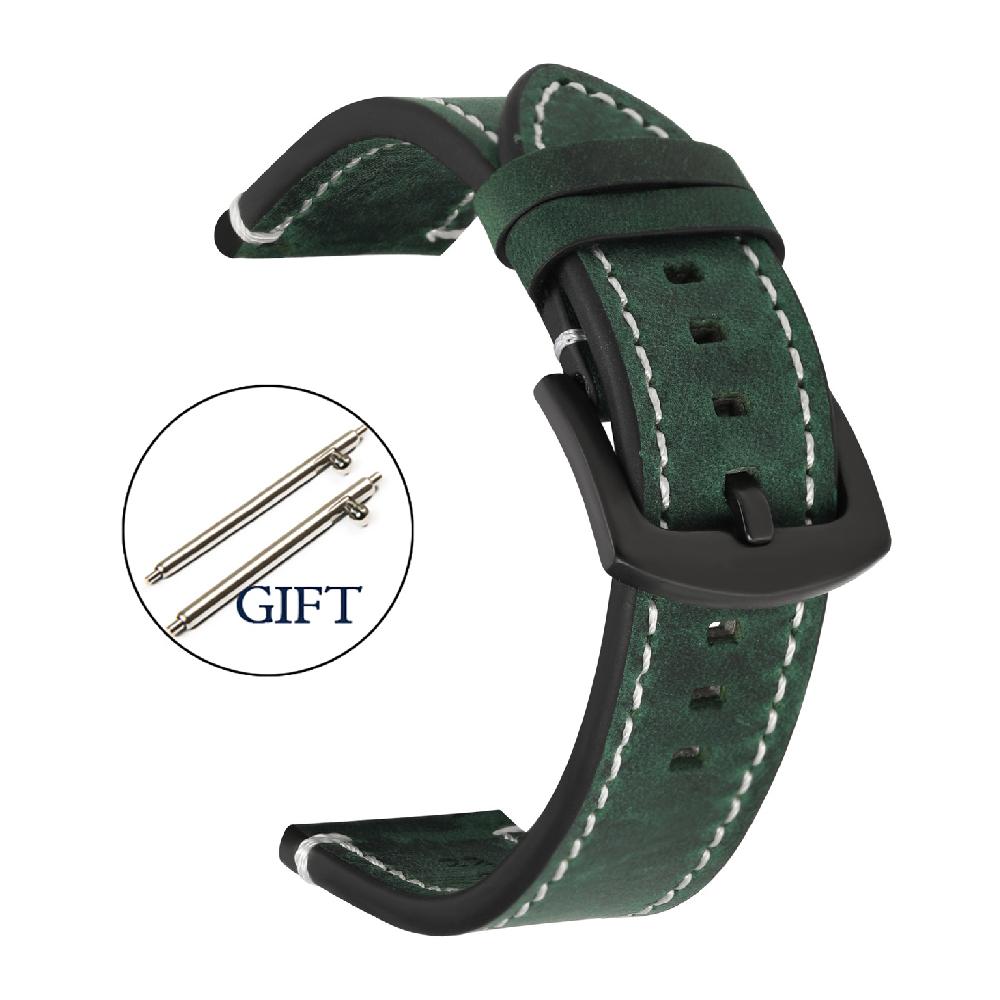 Genuine Retro Leather Watch Strap 20mm 22mm 24mm Vintage Strap 18mm Quick Release Men Universal Replacement Bracelet Accessories