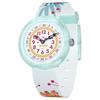 Swatch Flik Flak Quartz Movement 30m Water Resistant Kids Watch 32mm White Dial Plastic Case Fabric Strap Kids watches ZFBNP127