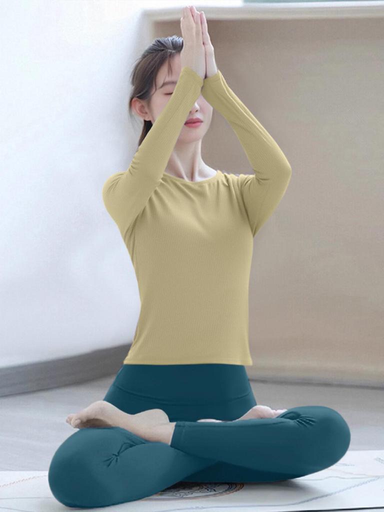 Women's Stunning Slimming Long Sleeve Yoga Top - Breathable Bodycon Sportswear, Perfect for Pilates and Fitness, New 2025 Style