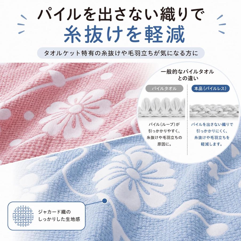 Imabari Towel Brand Cotton Towel Single Size 100% Pile-Resistant Blanket, Blue,