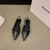 Flat Bottomed Baotou Sandals for Women 2043 New Summer Pointed Style Low Heel Casual Single Shoes Sandals Heels Women