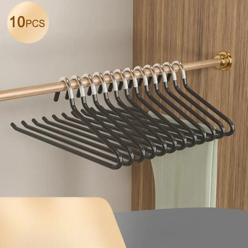 

10 шт. Гусячий тип Дип Пластикова вішалка для штанів Гардероб Гуртожиток Телескопічний Z-подібний ЖІНОЧИЙ вішак для одягу Багатошарова полиця для зберігання Штанів чорний