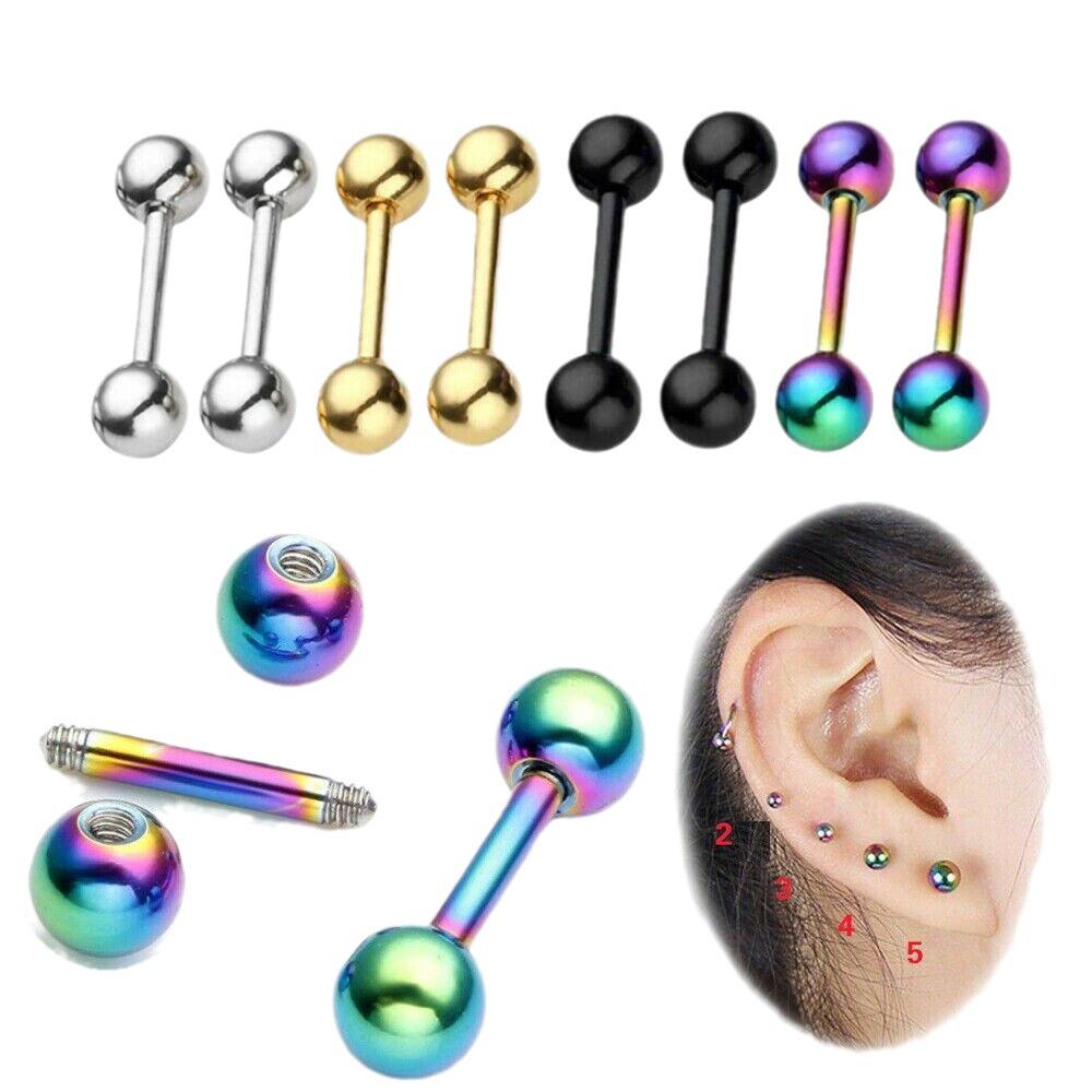 New Bean Smooth Round Ball Candy Color Unisex Titanium Steel Couple Earrings