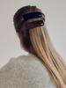 Mellotory Square Velvet Hairpin (Navy)