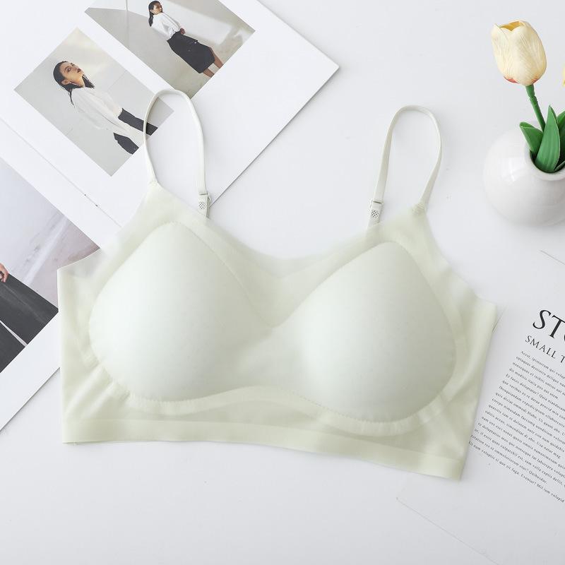 Ultra-thin one-piece fixed cup, no traces, no steel ring, gathered, breathable and cool suspender, beautiful back underwear, women's bra cover