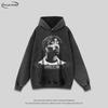 Unisex Oversized Hip Hop Streetwear Hoodie With Graphic Print Cotton Pullover Men Women