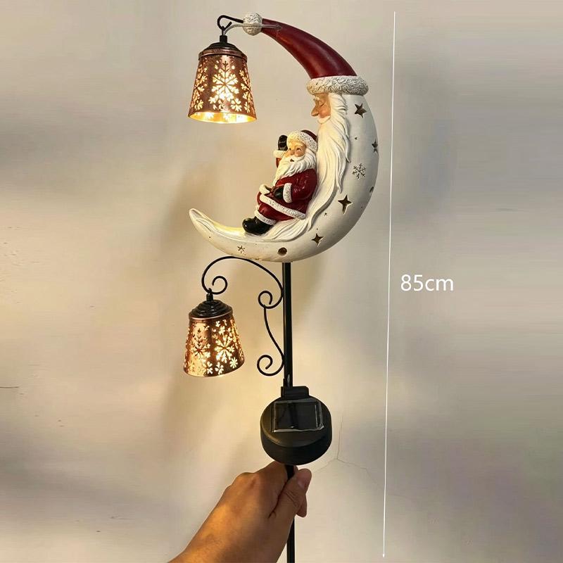 Solar Halloween Garden Stake Light Black Cat Moon Pumpkin LED Outdoor Yard Lawn Pathway Decorative Metal Art Spooky Party Decor