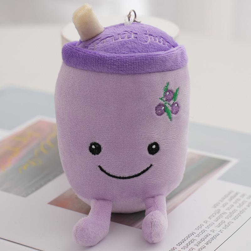 

Sweet Milk Fruit Tea Plush Keyring Adorable Miniature Bag Accessory фиолетовый