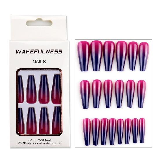 Dlouhý přechod Pure Color Ballet Nail Nail Piece Barevný tisk Love Flame Evropské a americké Nails Art Tipy na falešné nehty Gel na nehty Full Cover