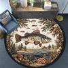 Fish Lake Round Area Rug,Carpet Rug for Living Room Bedroom Sofa Playroom Decor,Non-slip Floor Mat