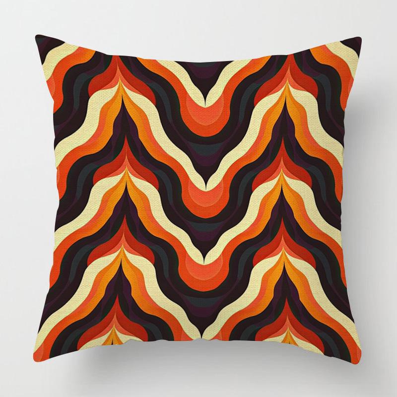 Home Decor Vibrant Retro Pattern Digital Print Pillow Covers Pattern Cushion Cover Suitable For Sofa Bedroom Car Pillow Cover
