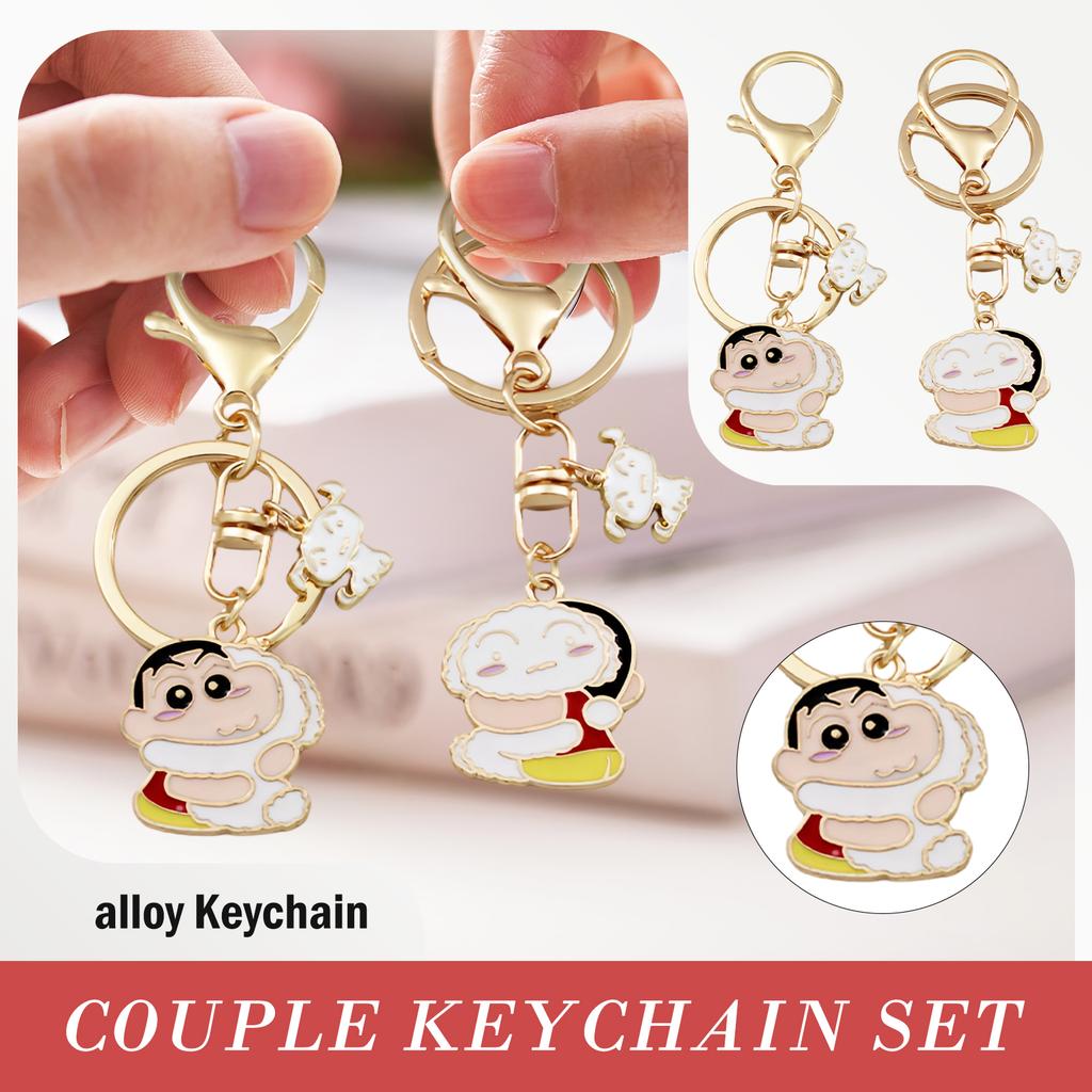 2pcs Couple Keychain ,Set Cute Hugging Pendant, Bag Charm Key Ring, Valentine's Day Gift For Couples, Purse Handbag Accessory