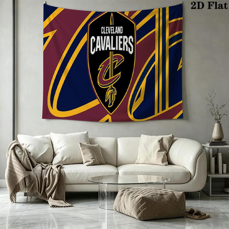 Cleveland Cavaliers Logo Wall Tapestry Aesthetic Wall Hanging Printed Fabric Blanket Decorative Tapestries for Bedroom Living Room Home Decor
